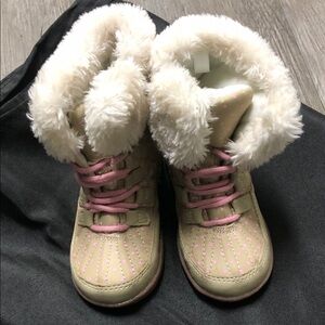 Carter's Tan and Pink Kids Boots with Faux Fur